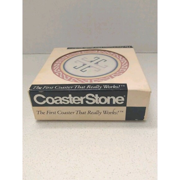 Coaster Stone Southwestern Style Aztec Design Cork Rubber Backing Set of 4 - Picture 2 of 13